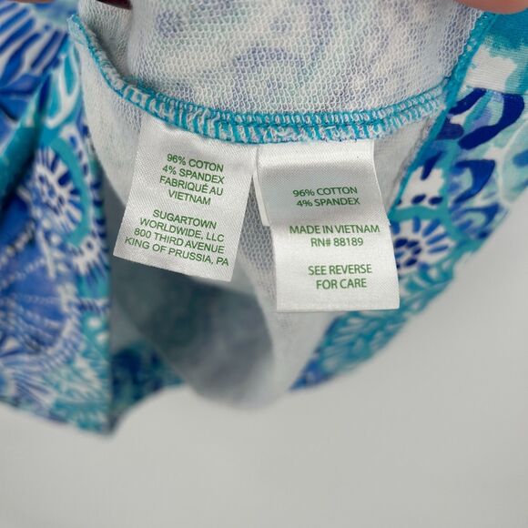 LILLY PULITZER Captain Popover Turquoise Blue Long Sleeve Mini Dress Size Medium - Picture 9 of 9